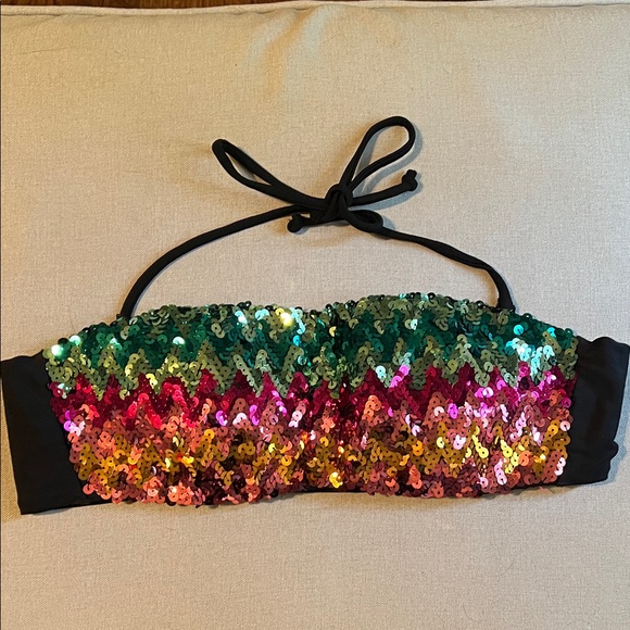 Victoria's Secret Other - Victoria’s Secret Sequin Bandeau Bikini Top